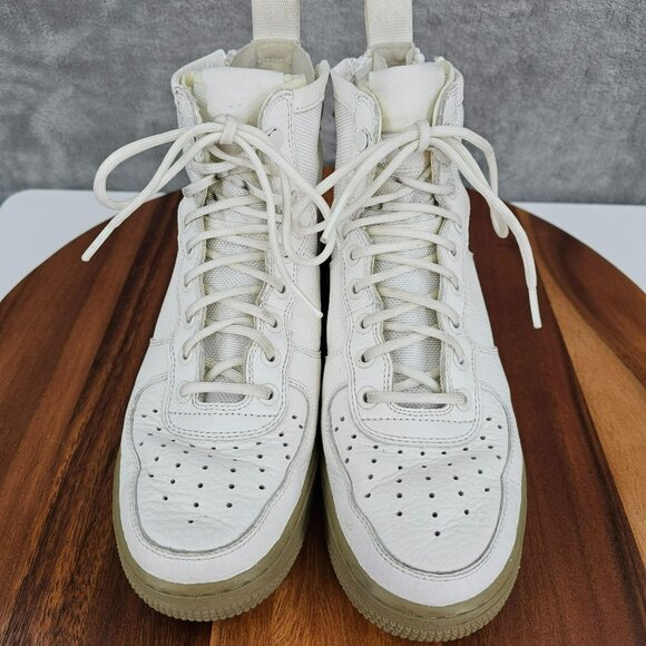 Nike Mens SF Air Force 1 Mid Top Sneakers Shoes 7.5 Ivory Olive 917753-101 2017 - Picture 5 of 14